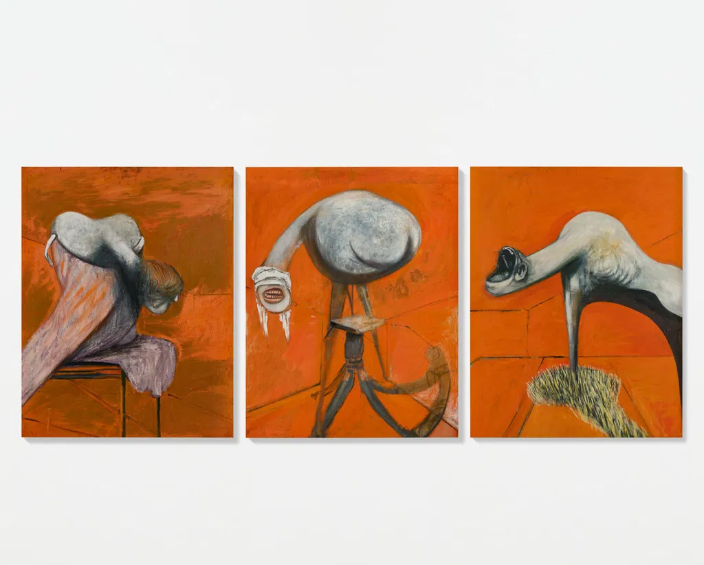 Three Studies for Figures at the Base of a Crucifixion, Bacon, 1944